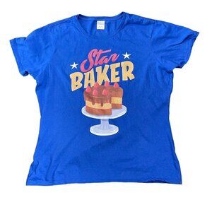 Star Baker T Shirt Baking Kitchen Show Blue Womens XXL TV Competition Show